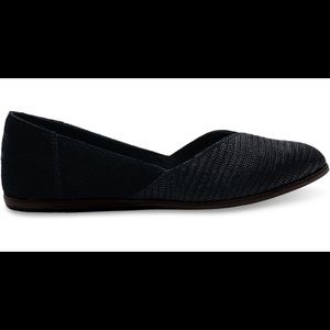 Toms Black Suede Jutti Flats sz 5.5